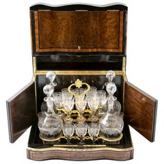 19th Century French Napoleon III Burl Liqueur Cave Box