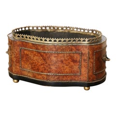 19th Century French Napoleon III Burl Walnut and Bronze Bombe Jardinière