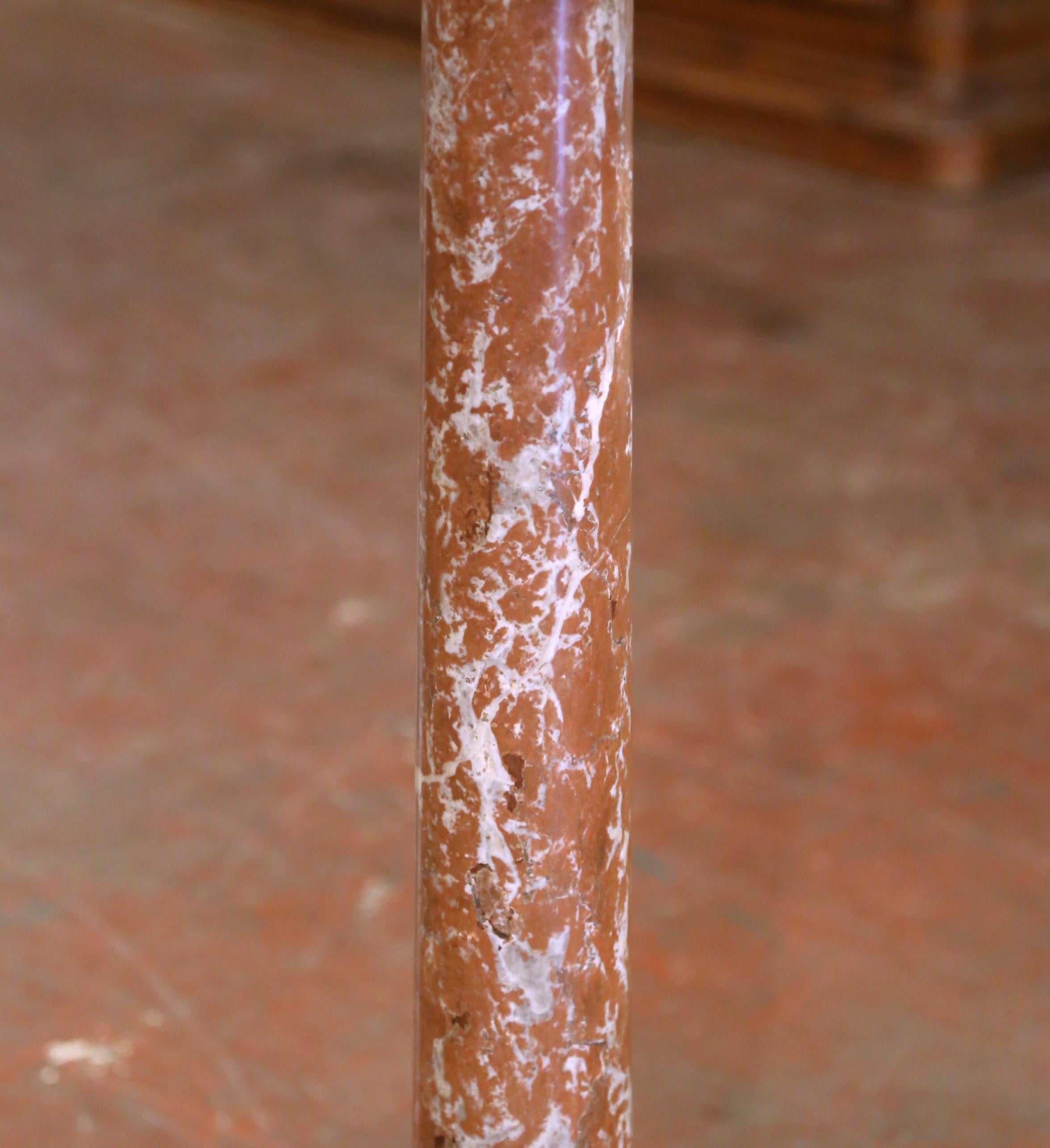Bronzo Tavolo con piedistallo Selette in marmo e bronzo intagliato Napoleone III del XIX secolo in vendita