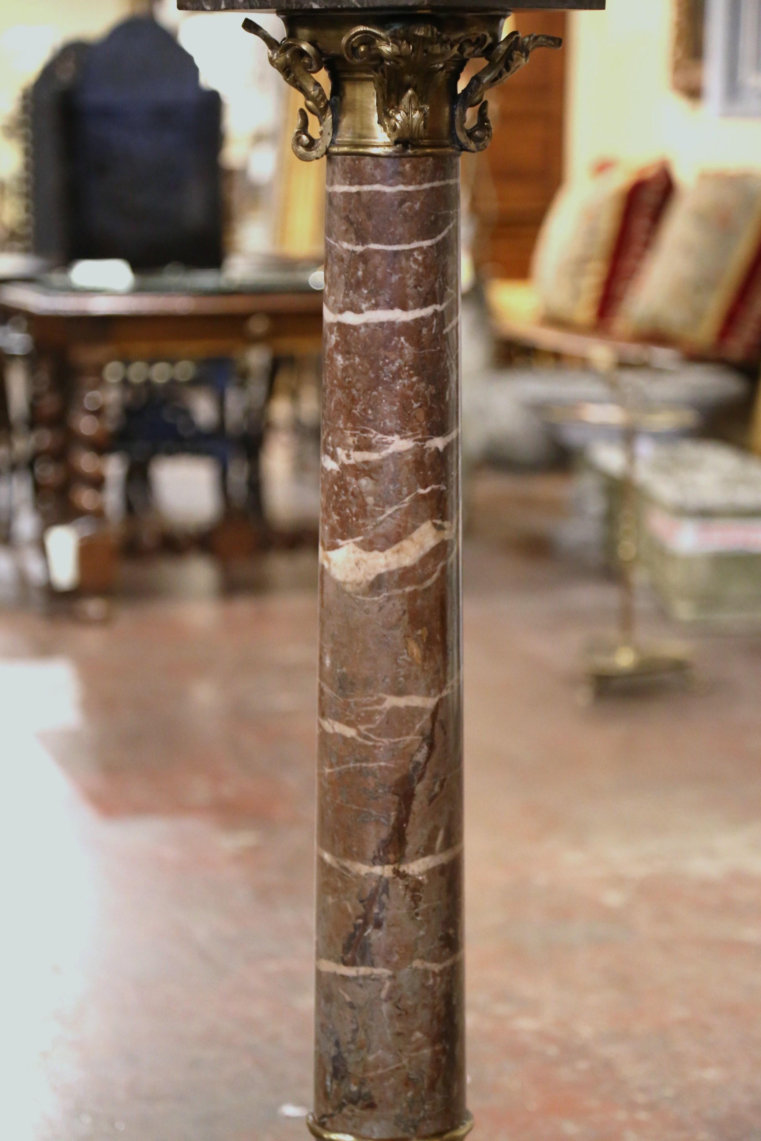 Tavolo con piedistallo Selette in marmo e bronzo intagliato Napoleone III del XIX secolo in vendita 2