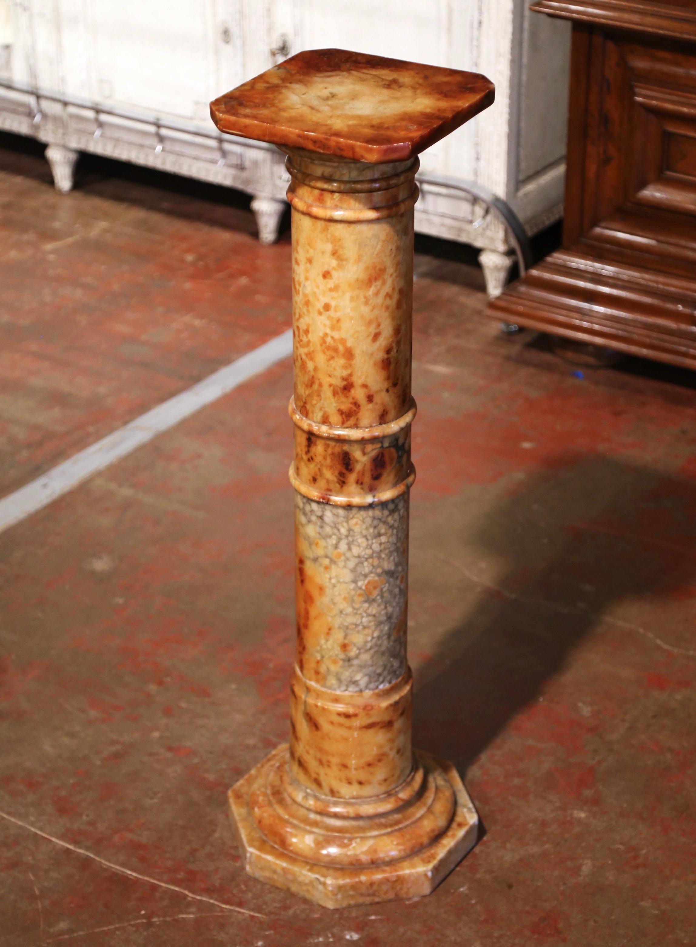 19th Century French Napoleon III Carved Marble Pedestal Table with Swivel Top 4