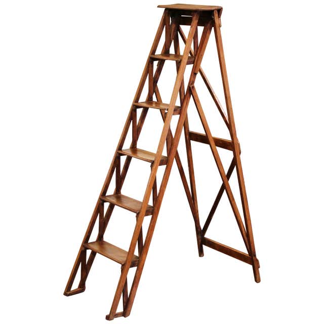 Folding Library Ladder - 10 For Sale on 1stDibs