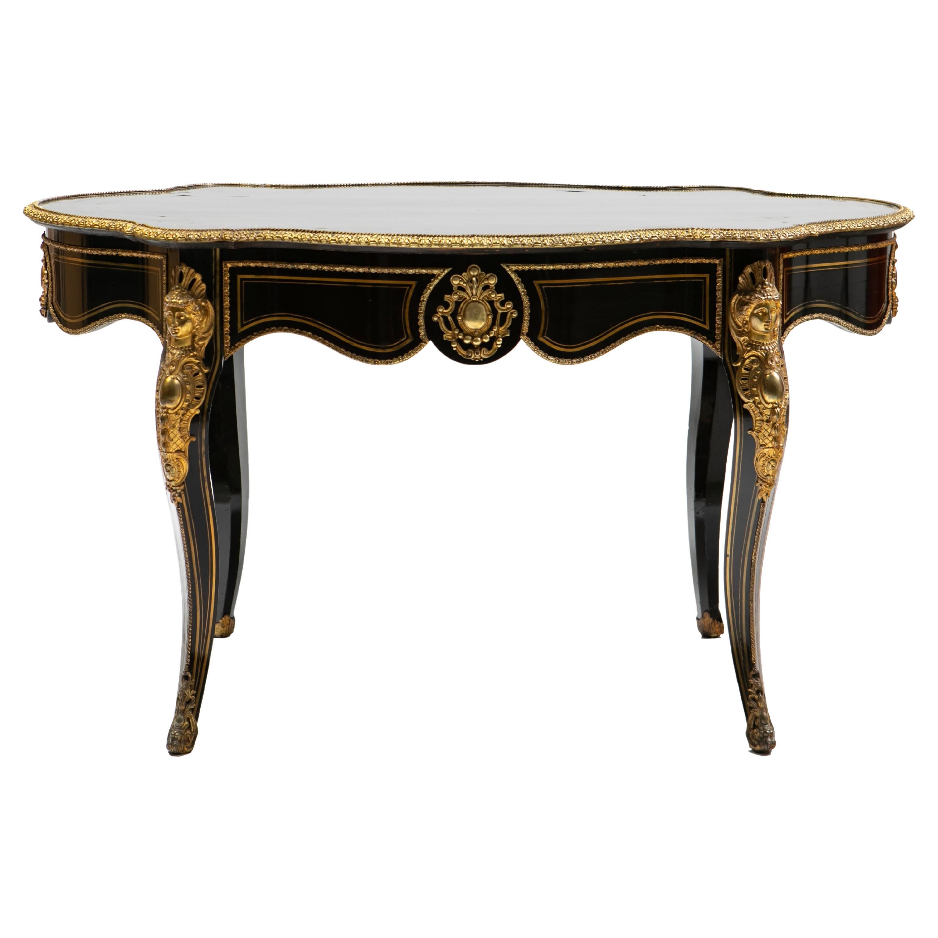 Français Napoléon III  Table centrale noire en vente