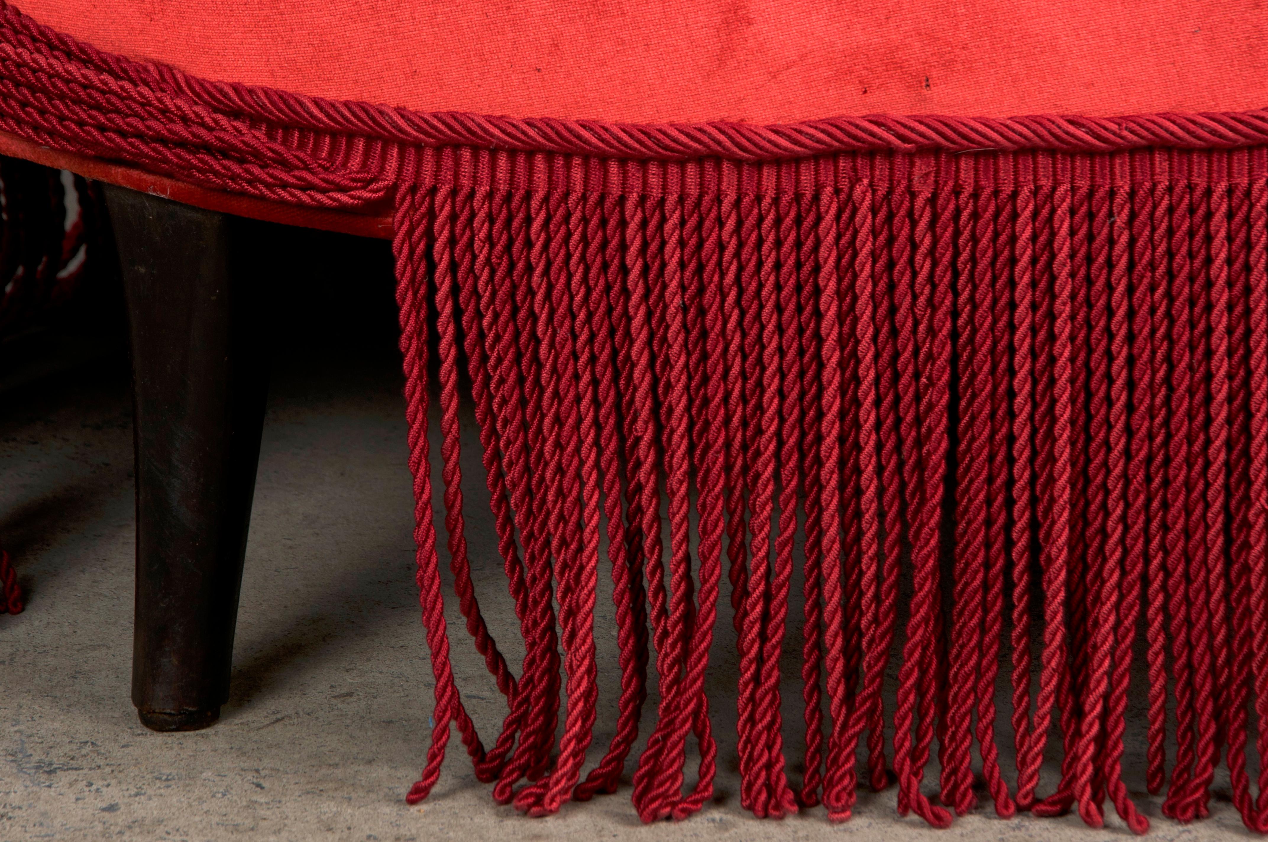 19th Century French Napoleon III Chaise Lounge W/ Red Velvet For Sale 8