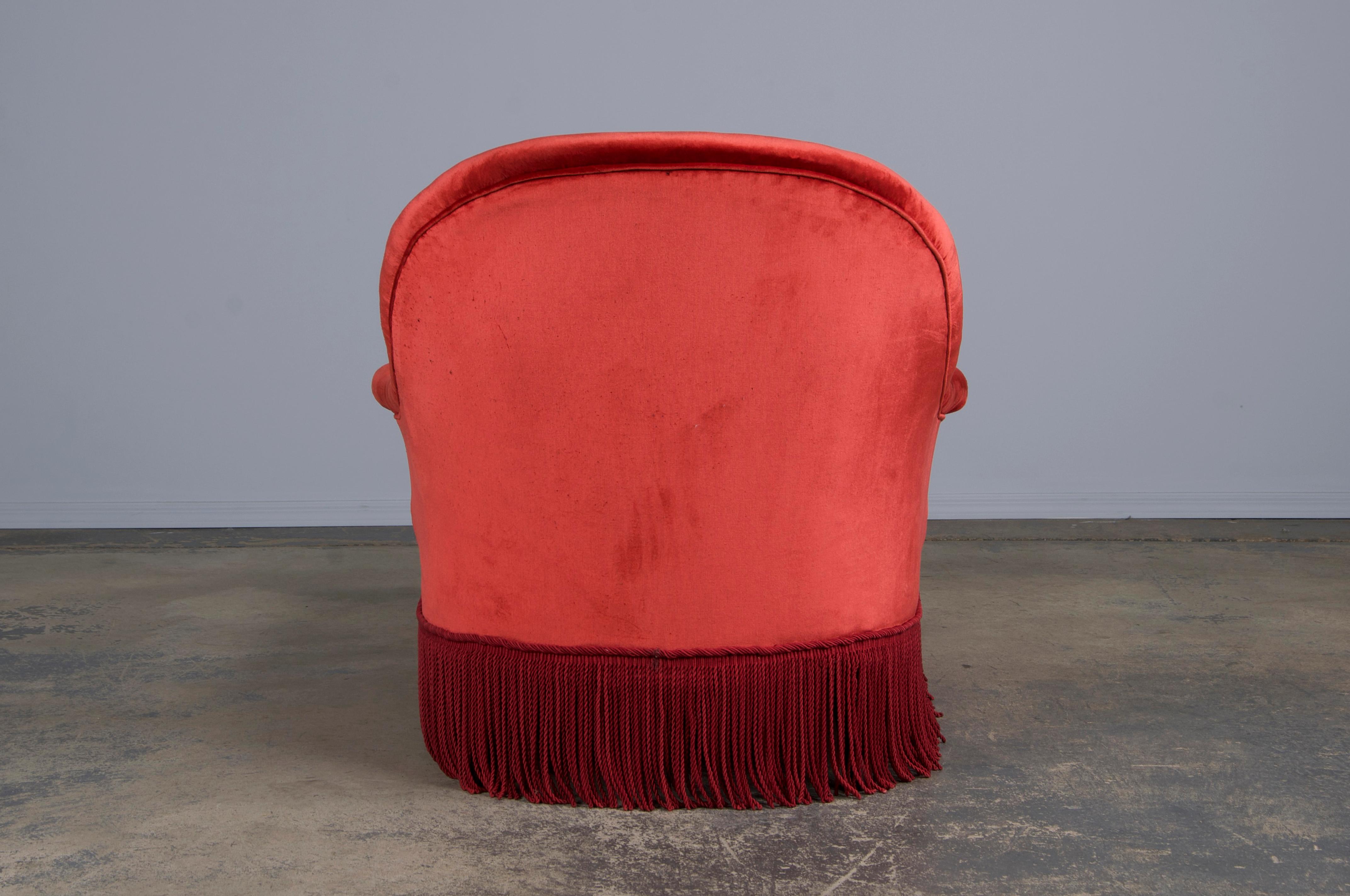 19th Century French Napoleon III Chaise Lounge W/ Red Velvet For Sale 16