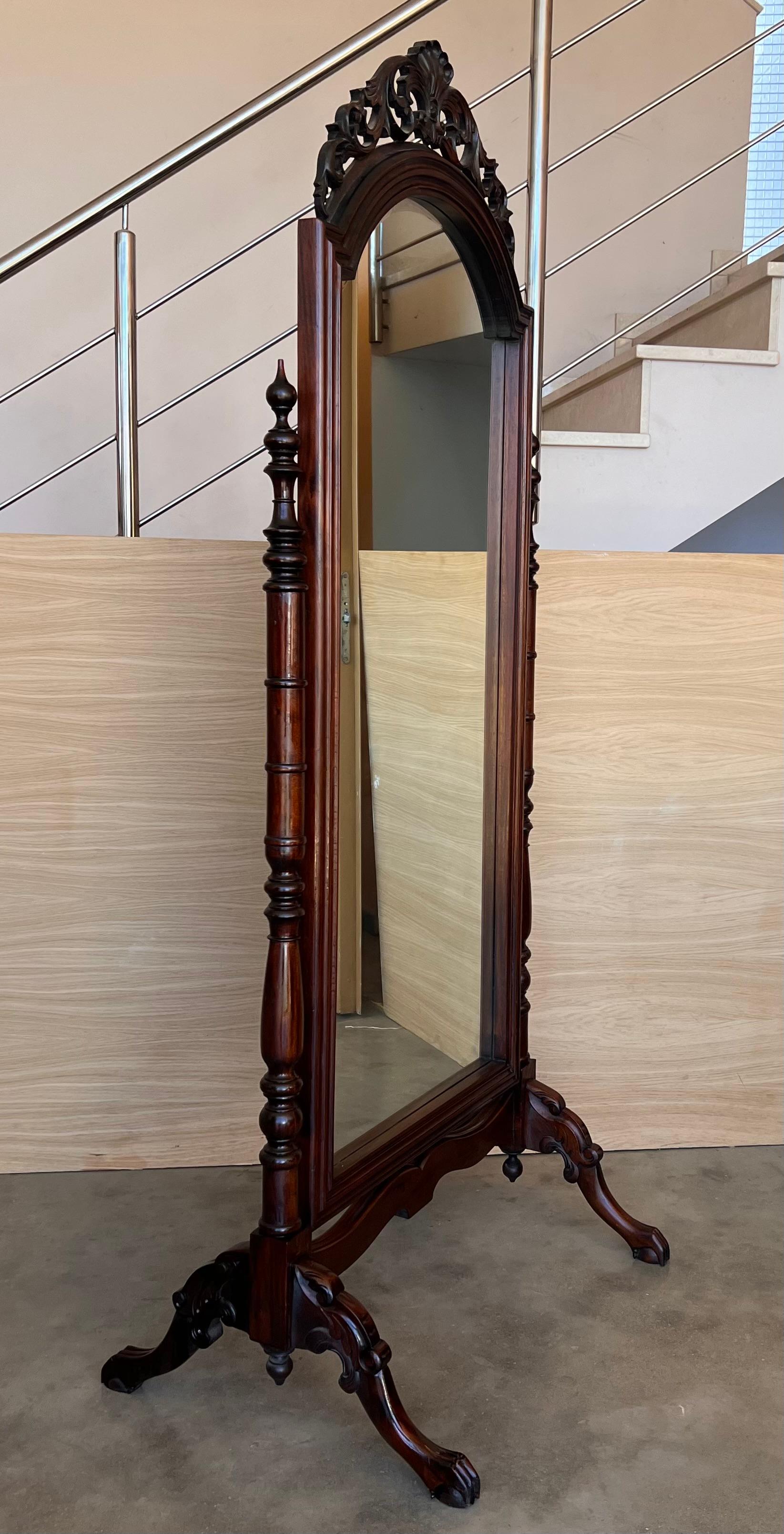 19th Century French Napoleon III Cheval Mirror 1
