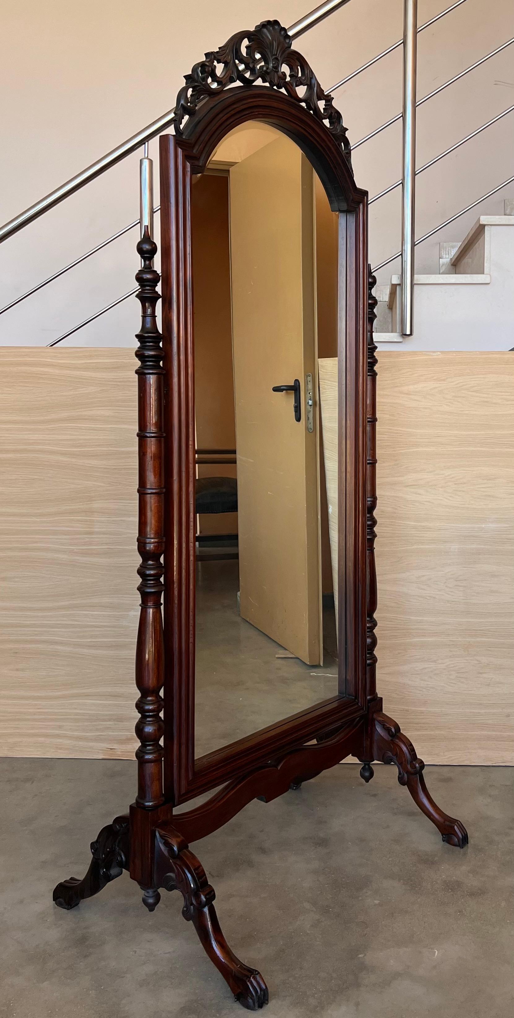 19th Century French Napoleon III Cheval Mirror 2