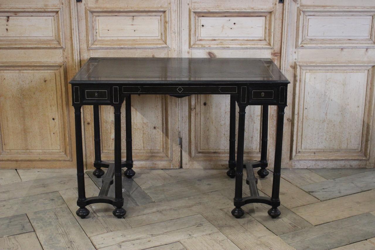 19th Century French Napoleon III Coromandel and Bone Inlaid Desk 2