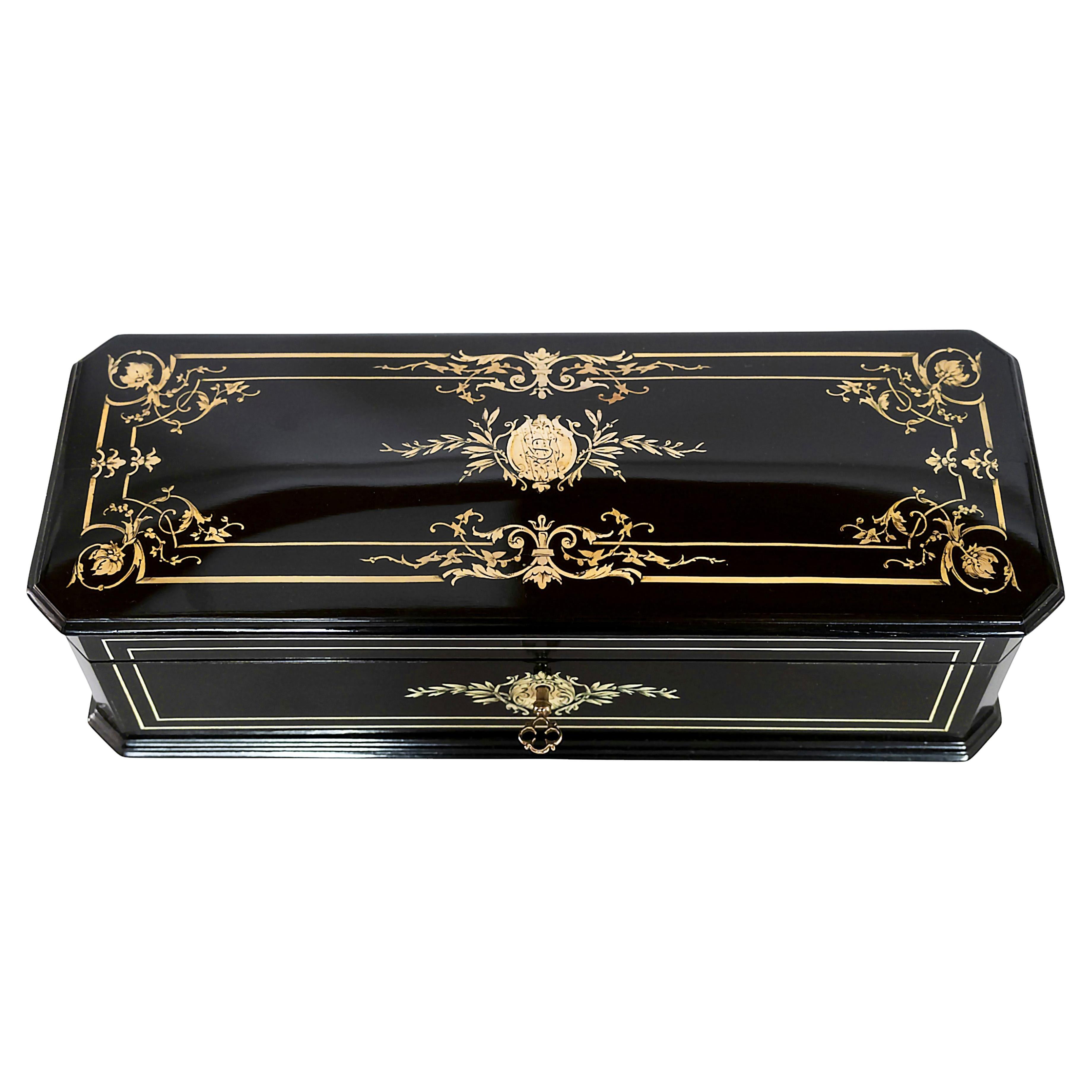 Caja decorativa francesa Napoleón III del siglo XIX