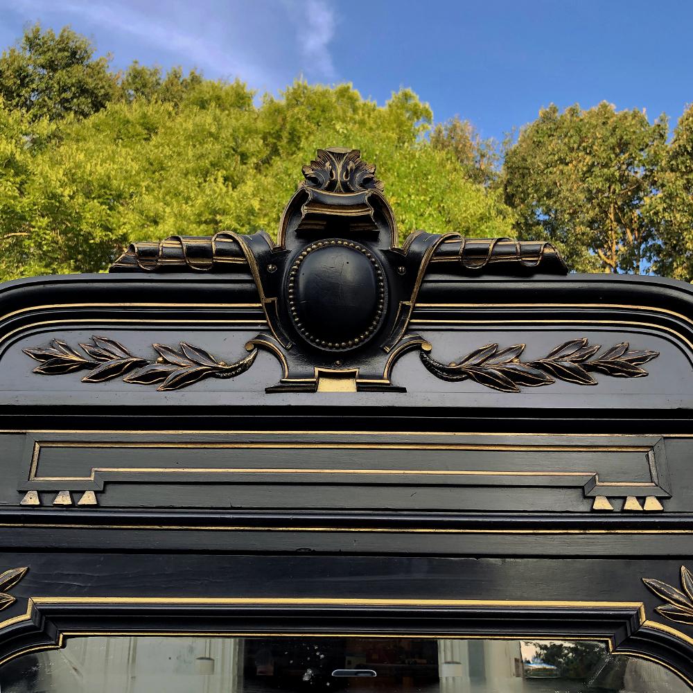 19th Century French Napoleon III Ebonized Armoire 1