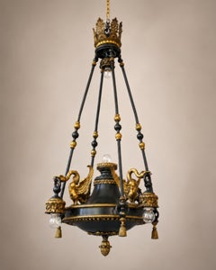 19th Century French Napoleon III Empire Revival Swan Chandelier