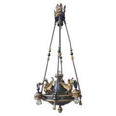 19th Century French Napoleon III Empire Revival Swan Chandelier