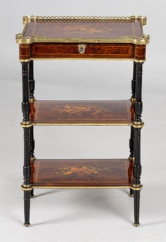 19th Century French Napoleon III Etagere, Sidetable, Marquetry, Paris circa 1870