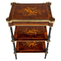 19th Century French Napoleon III Etagere, Sidetable, Marquetry, Paris circa 1870