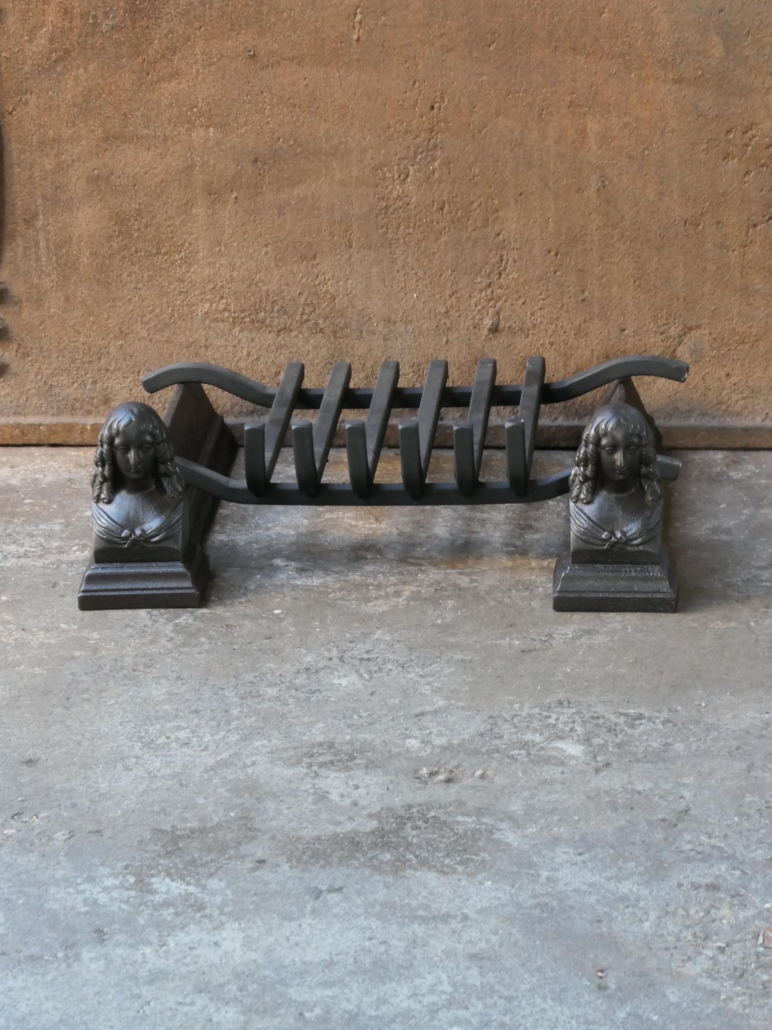 Cast 19th Century French Napoleon III Fire Grate, Fireplace Grate For Sale
