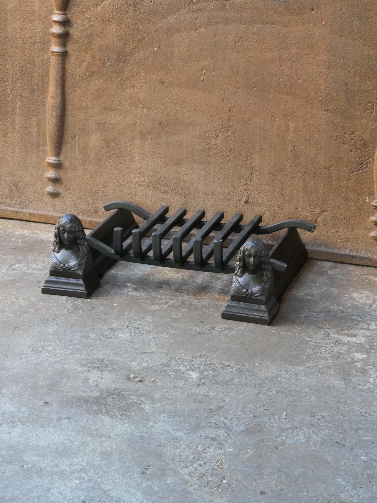 19th Century French Napoleon III Fire Grate, Fireplace Grate In Good Condition For Sale In Amerongen, NL