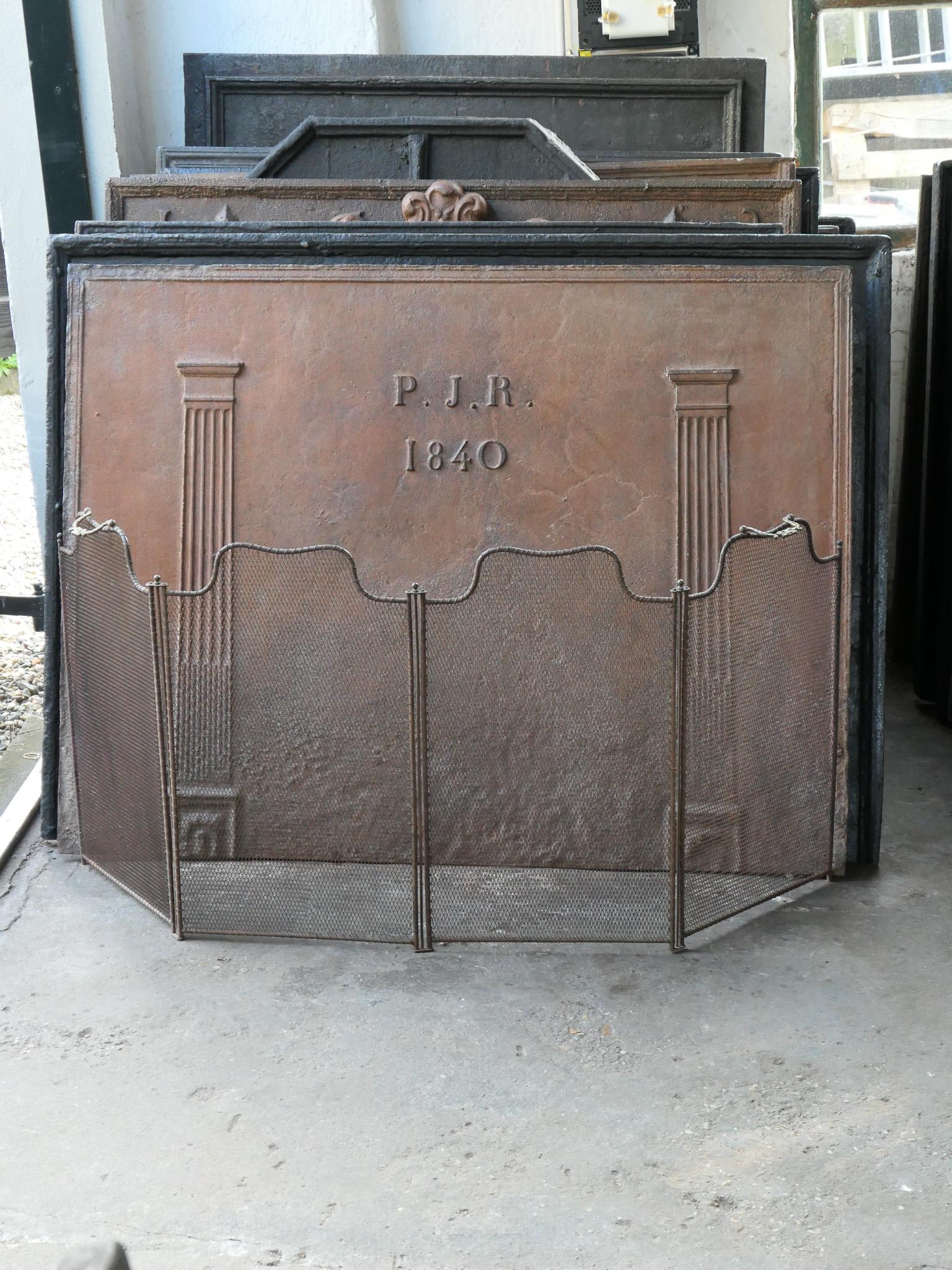 19th Century French Napoleon III Fireplace Screen In Good Condition In Amerongen, NL