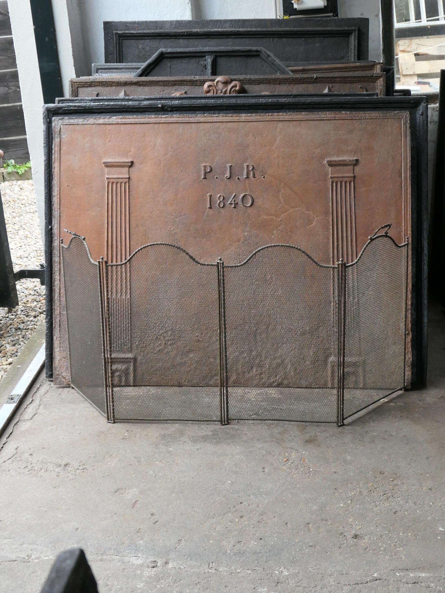 Brass 19th Century French Napoleon III Fireplace Screen