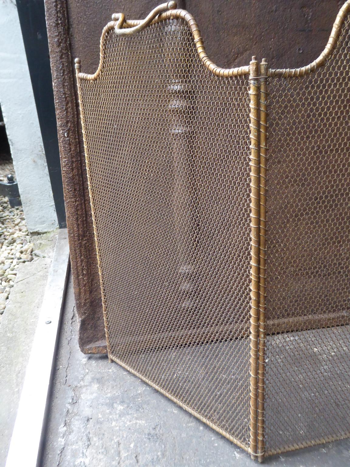 Brass 19th Century French Napoleon III Fireplace Screen or Fire Screen