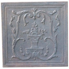 Antique 19th Century French Napoleon III 
Flower Basket
 Fireback