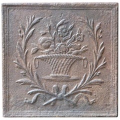 19th Century French Napoleon III 
Flower Basket
 Fireback