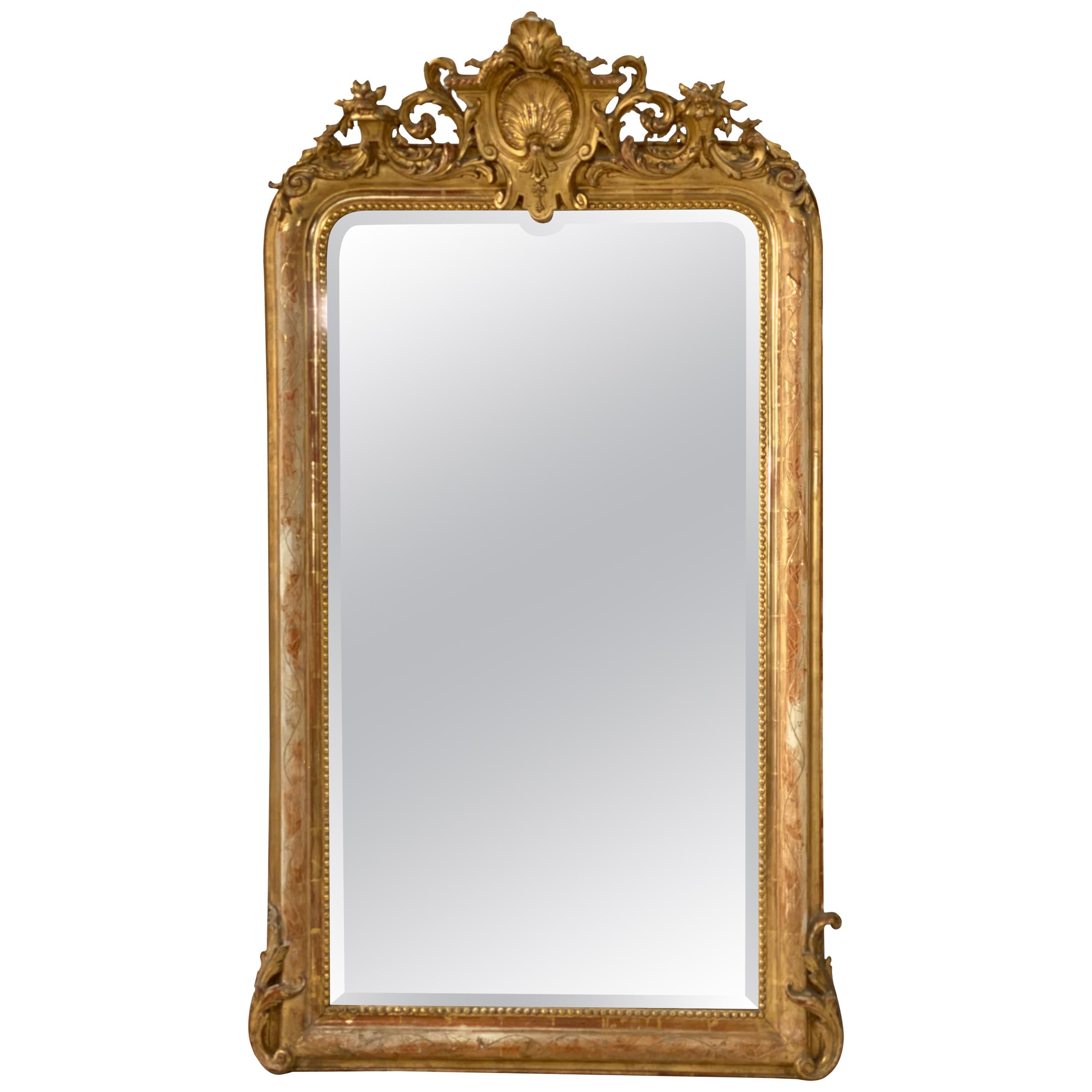 19th Century French Napoleon III Gilded Mirror