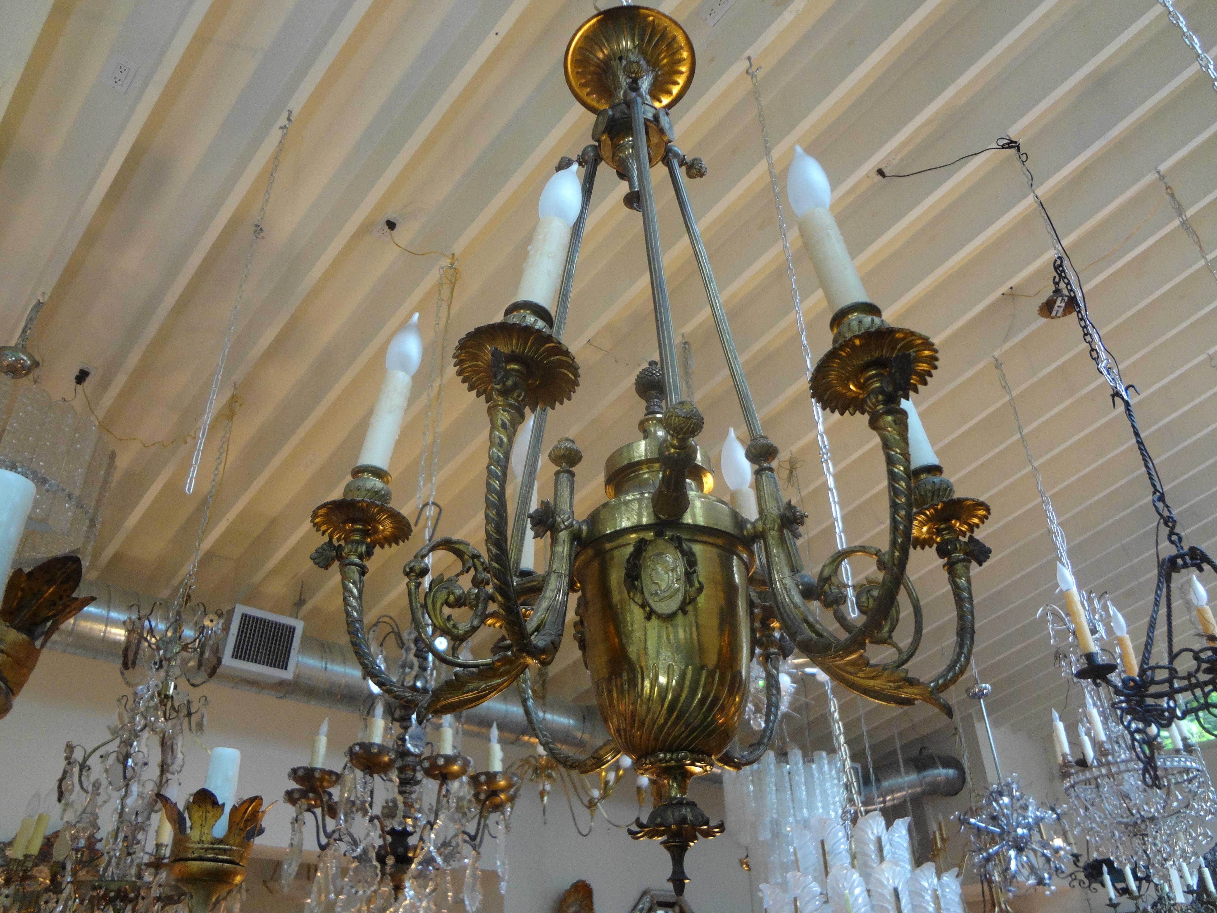 19th Century French Napoleon III Gilt Bronze Chandelier For Sale 6