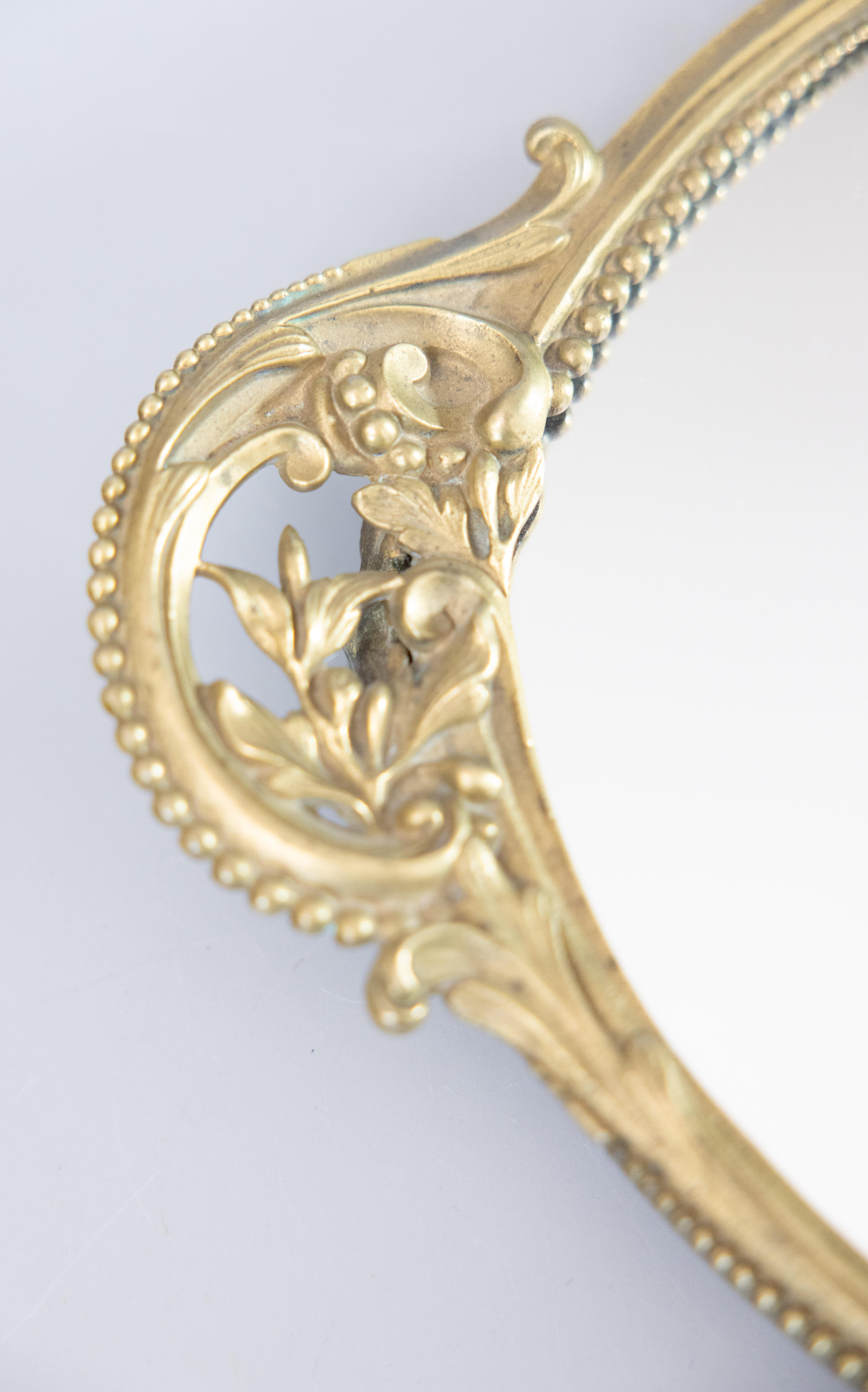 19th Century French Napoleon III Gilt Bronze Footed Mirror Plateau Tray In Good Condition In Pearland, TX