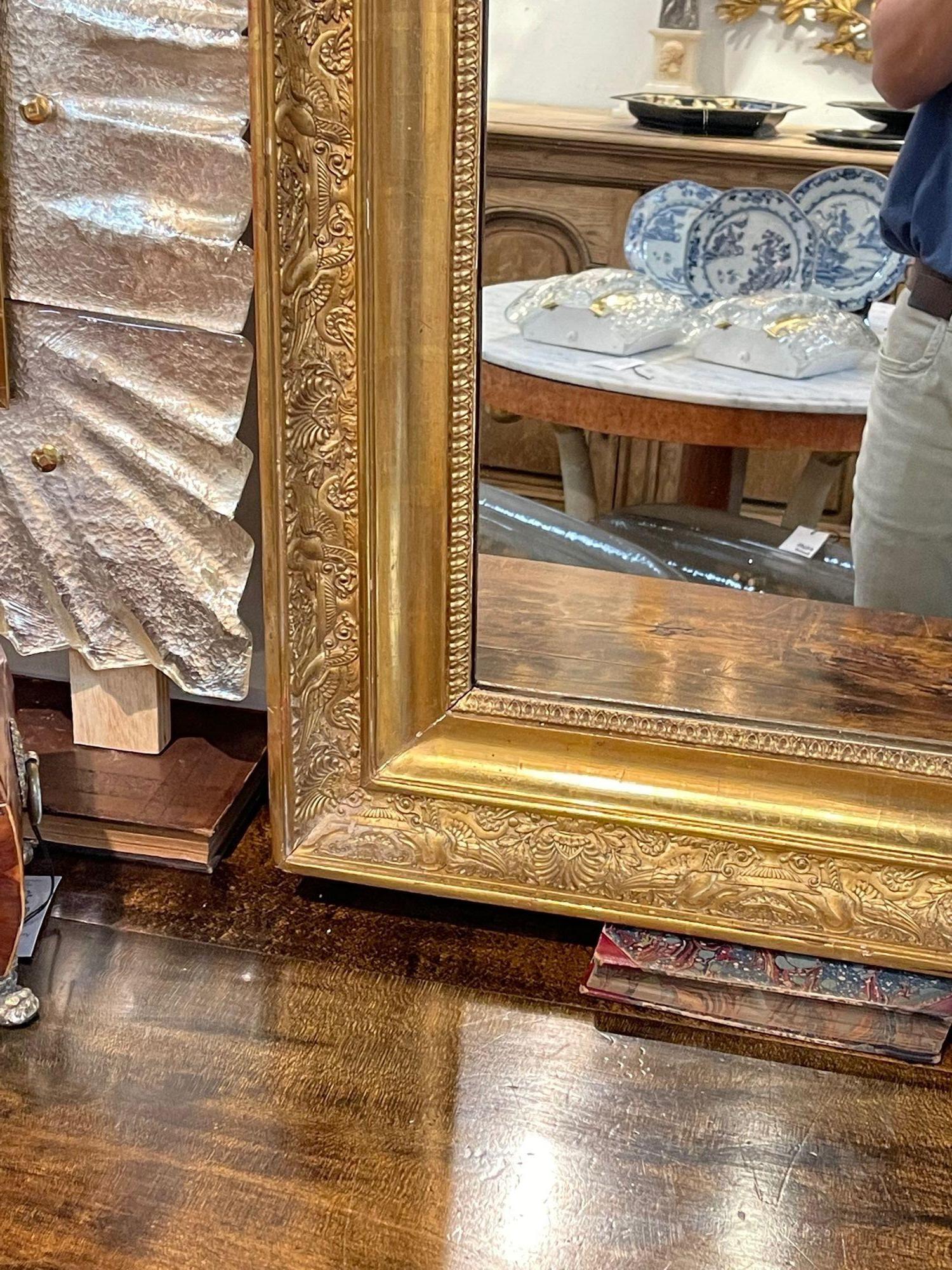19th Century French Napoleon III Giltwood Mirror In Good Condition For Sale In Dallas, TX