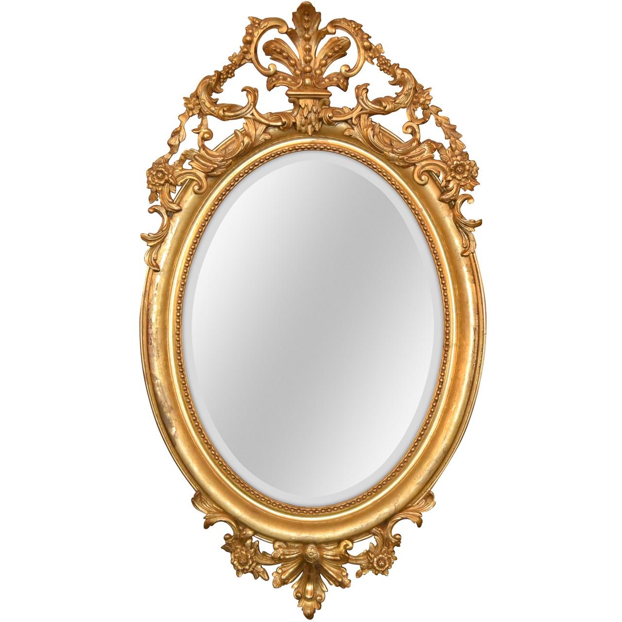Miroir français du 19ème siècle en bois doré Napoléon III