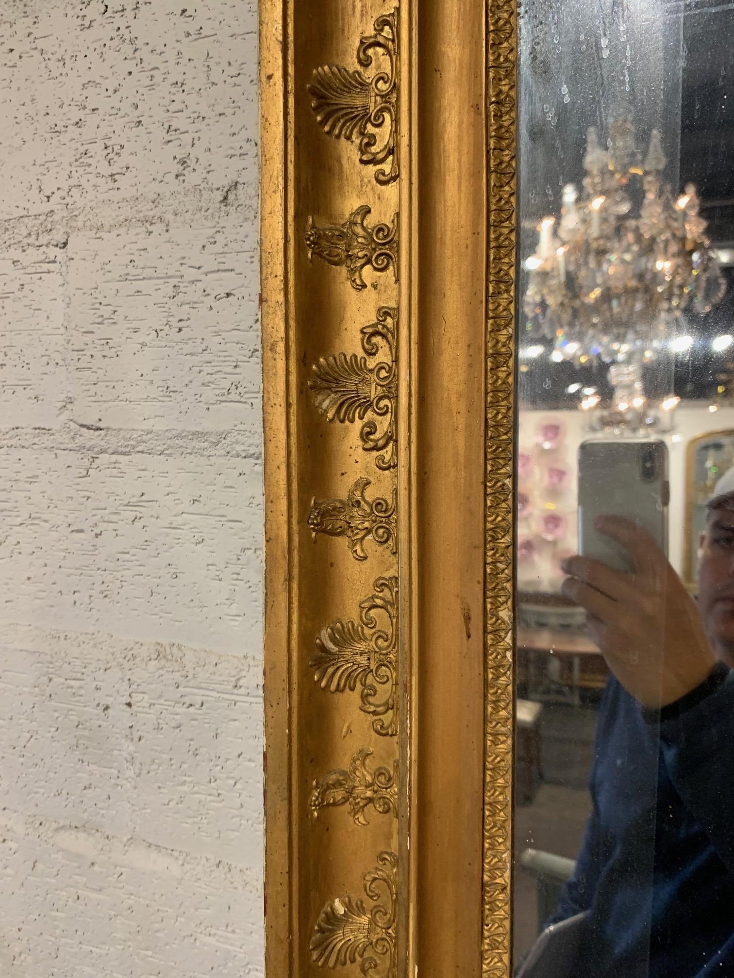 19th Century French Napoleon III Giltwood Mirror with Mercury Glass In Good Condition In Dallas, TX