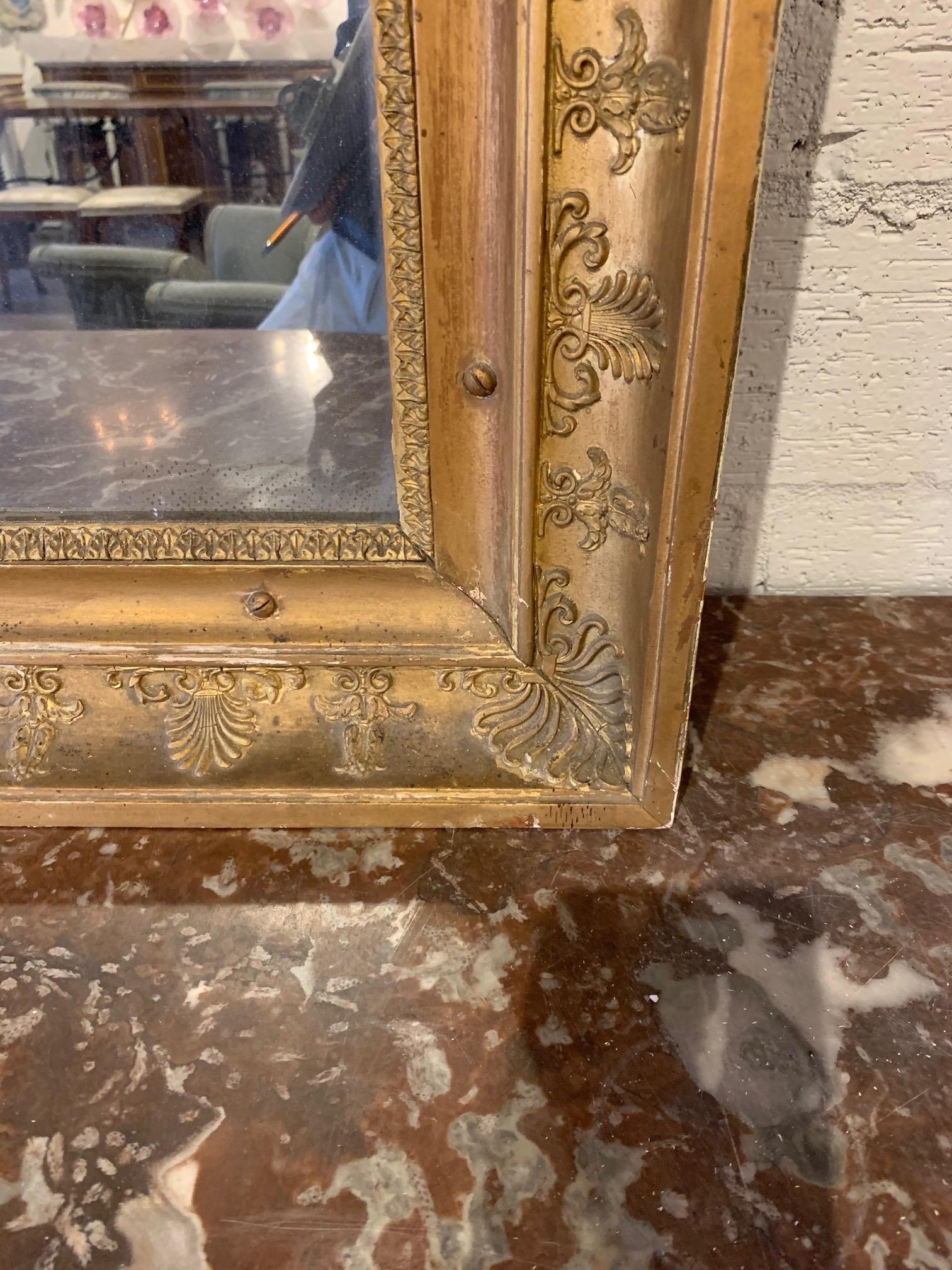 19th Century French Napoleon III Giltwood Mirror with Mercury Glass 2