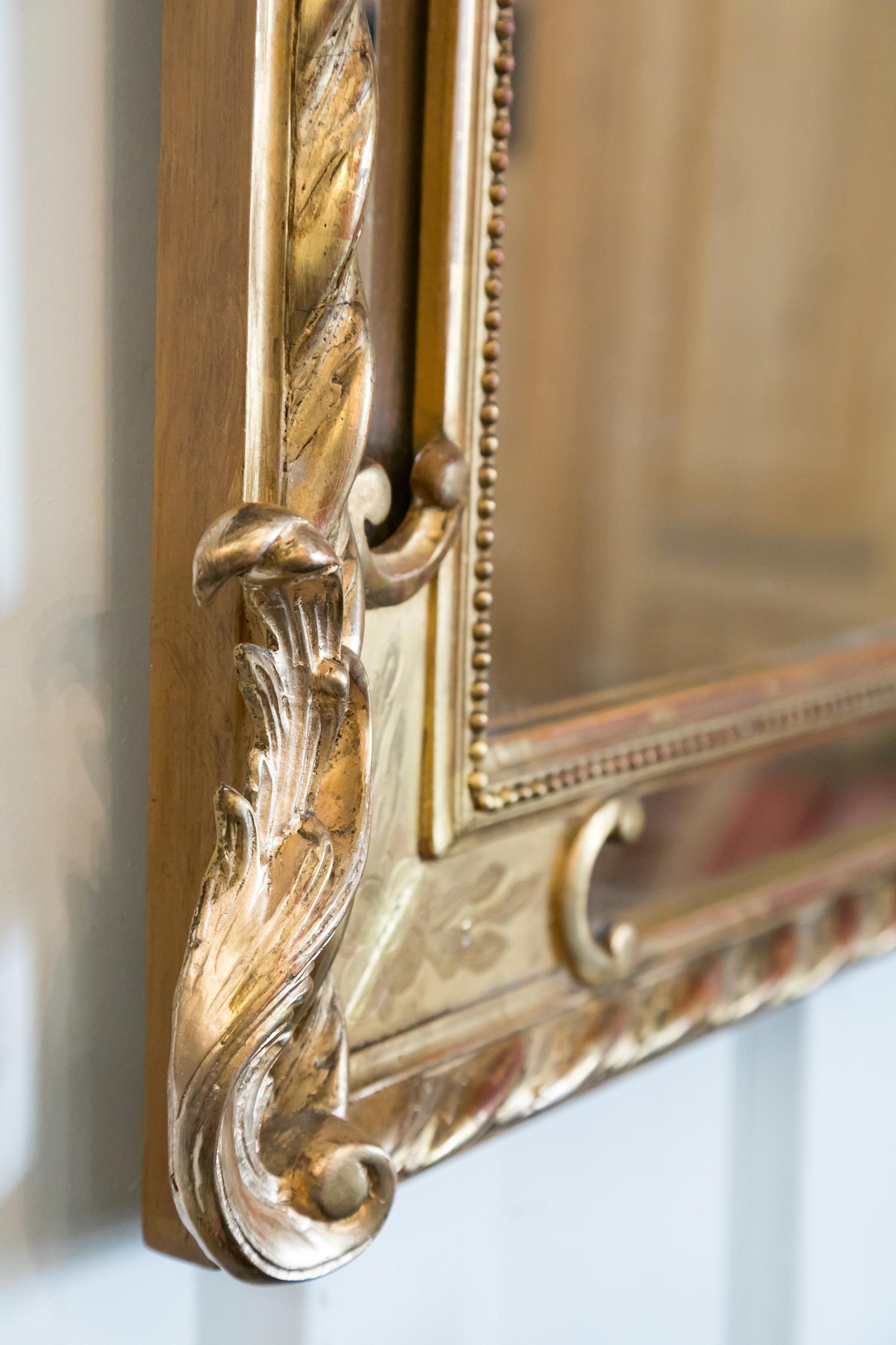 19th Century French Napoleon III Giltwood Pareclose Mirror For Sale 6