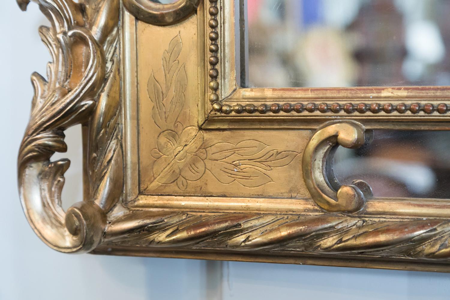 19. Jahrhundert Französisch Napoleon III Giltwood Pareclose Spiegel im Angebot 4