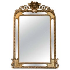 19th Century French Napoleon III Giltwood Pareclose Mirror