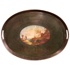 19th Century French Napoleon III Hand Painted Tole Tray