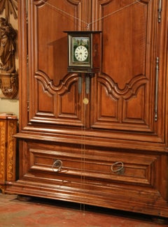 Orologio da parete dipinto a mano Napoleone III del XIX secolo con scena di caccia