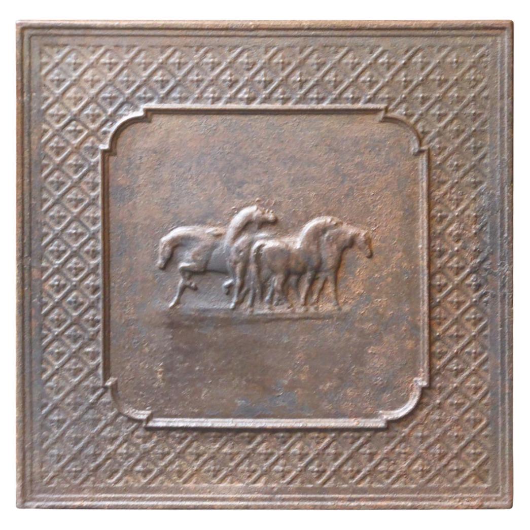 19th Century French Napoleon III 
Horses
 Fireback