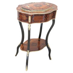 19th Century French Napoleon III Inlaid Wood with Golden Bronzes Planter Table