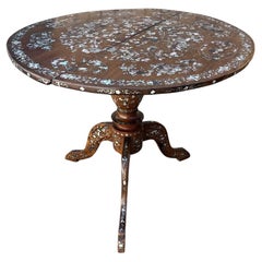 19th century French Napoleon III Inlay and Walnut Gueridon, 1870s