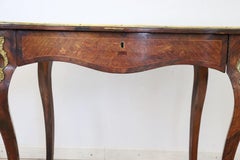 19th Century French Napoleon III Inlay Wood Golden Bronzes Desk or Writing Table