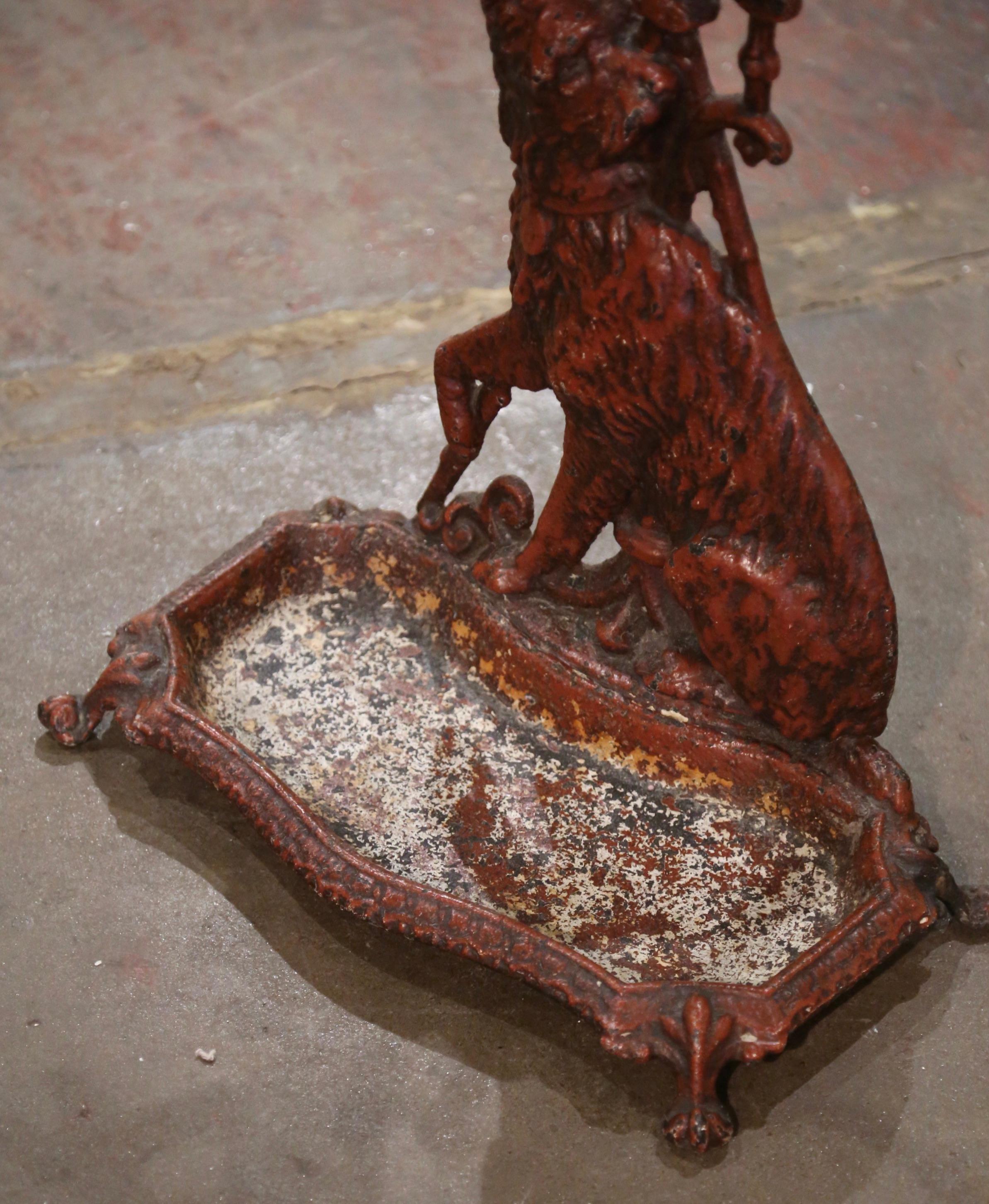 19th Century French Napoleon III Iron Umbrella Stand with Dog Motif For Sale 3