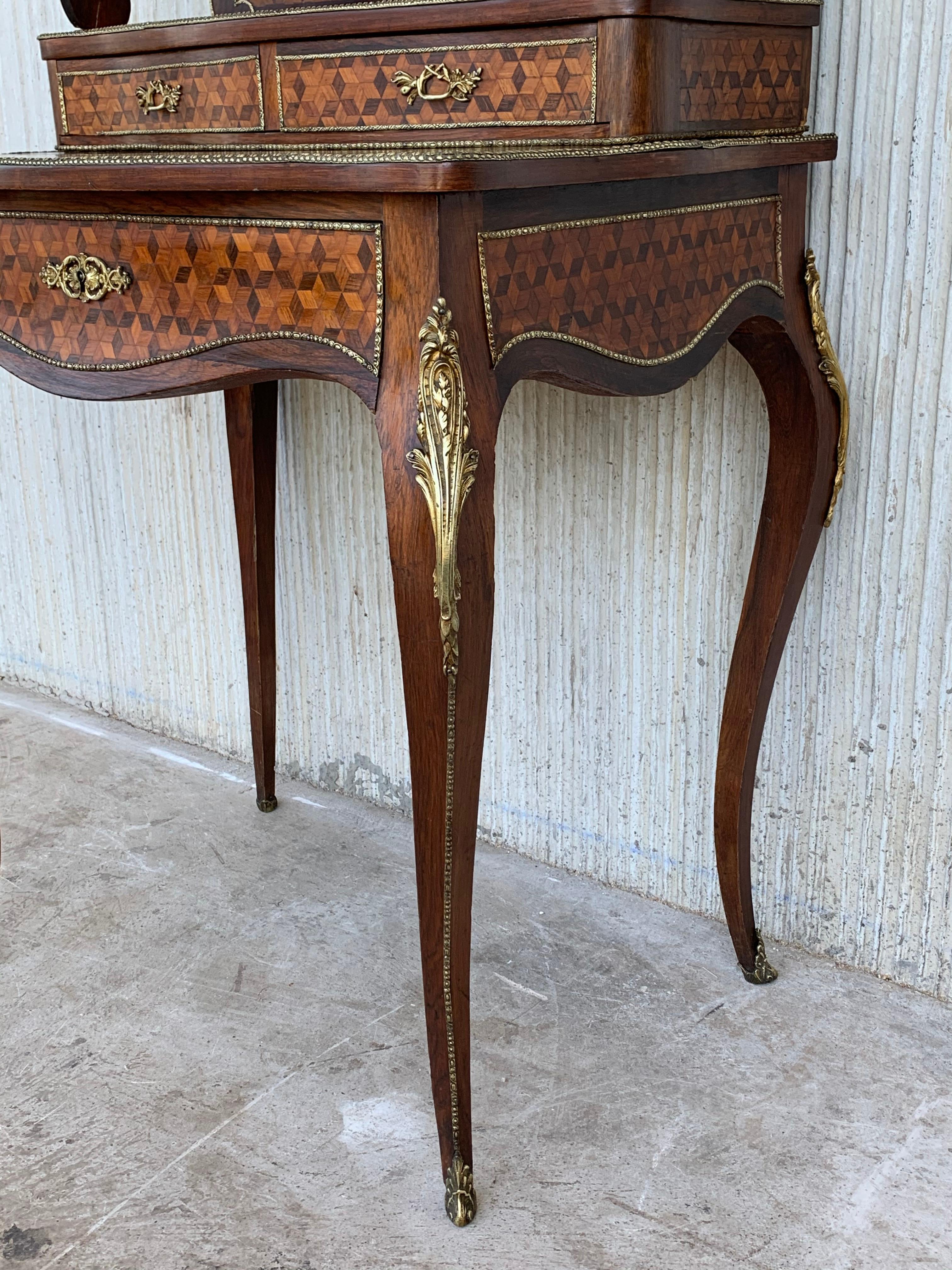 19th Century French Napoleon III Kingwood and Black Ebonized Writing Table 1850s 6