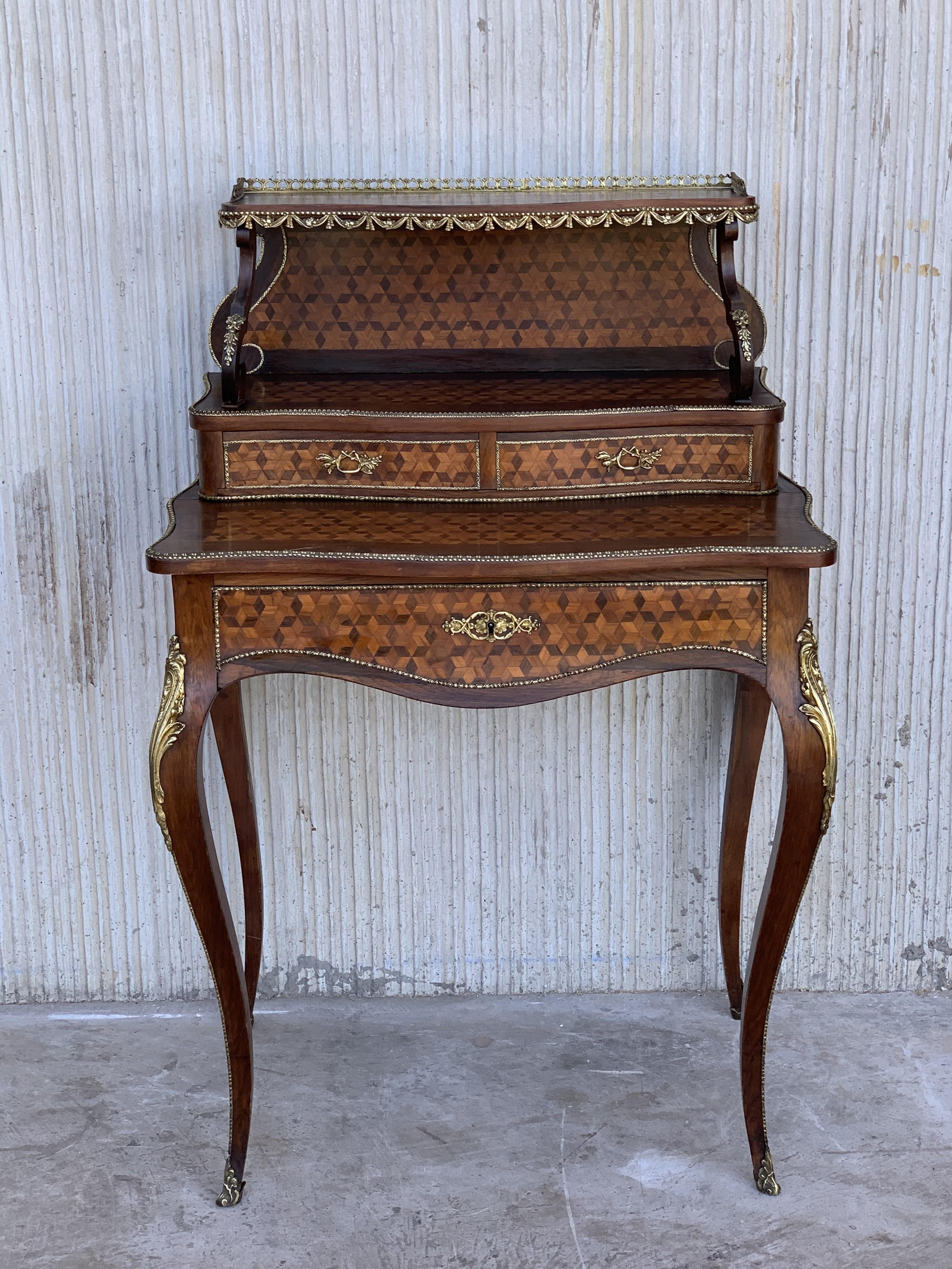 20th Century 19th Century French Napoleon III Kingwood and Black Ebonized Writing Table 1850s