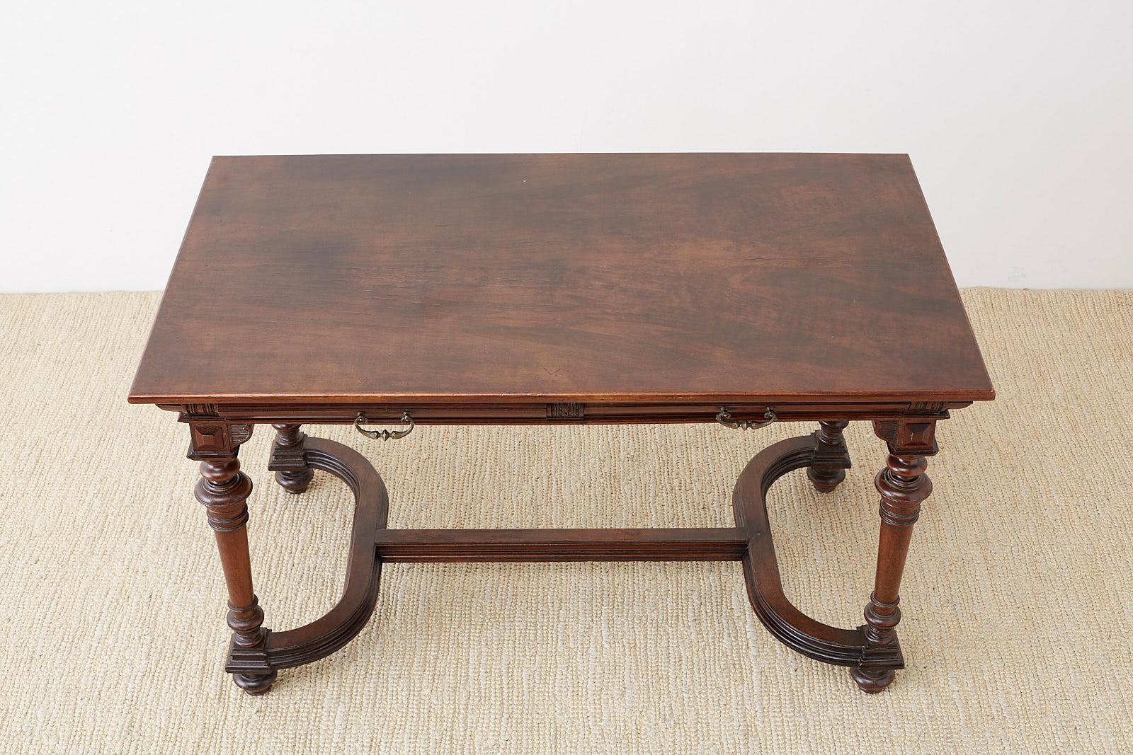 19th Century French Napoleon III Library or Writing Table In Good Condition In Rio Vista, CA