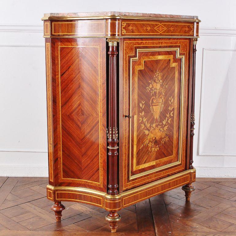 19th Century French Napoleon III Marquetry Cabinet In Good Condition In Vancouver, British Columbia
