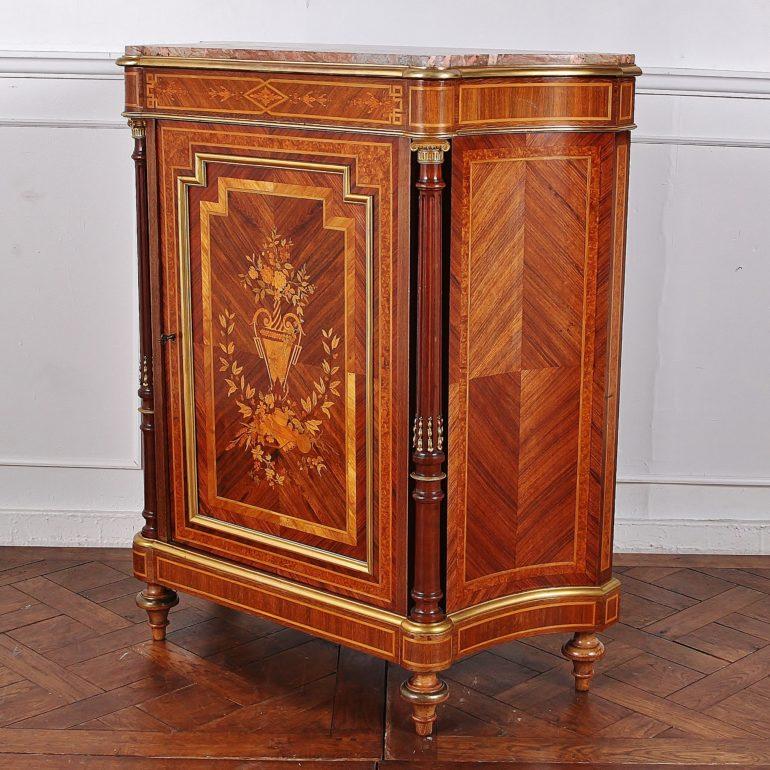 Late 19th Century 19th Century French Napoleon III Marquetry Cabinet