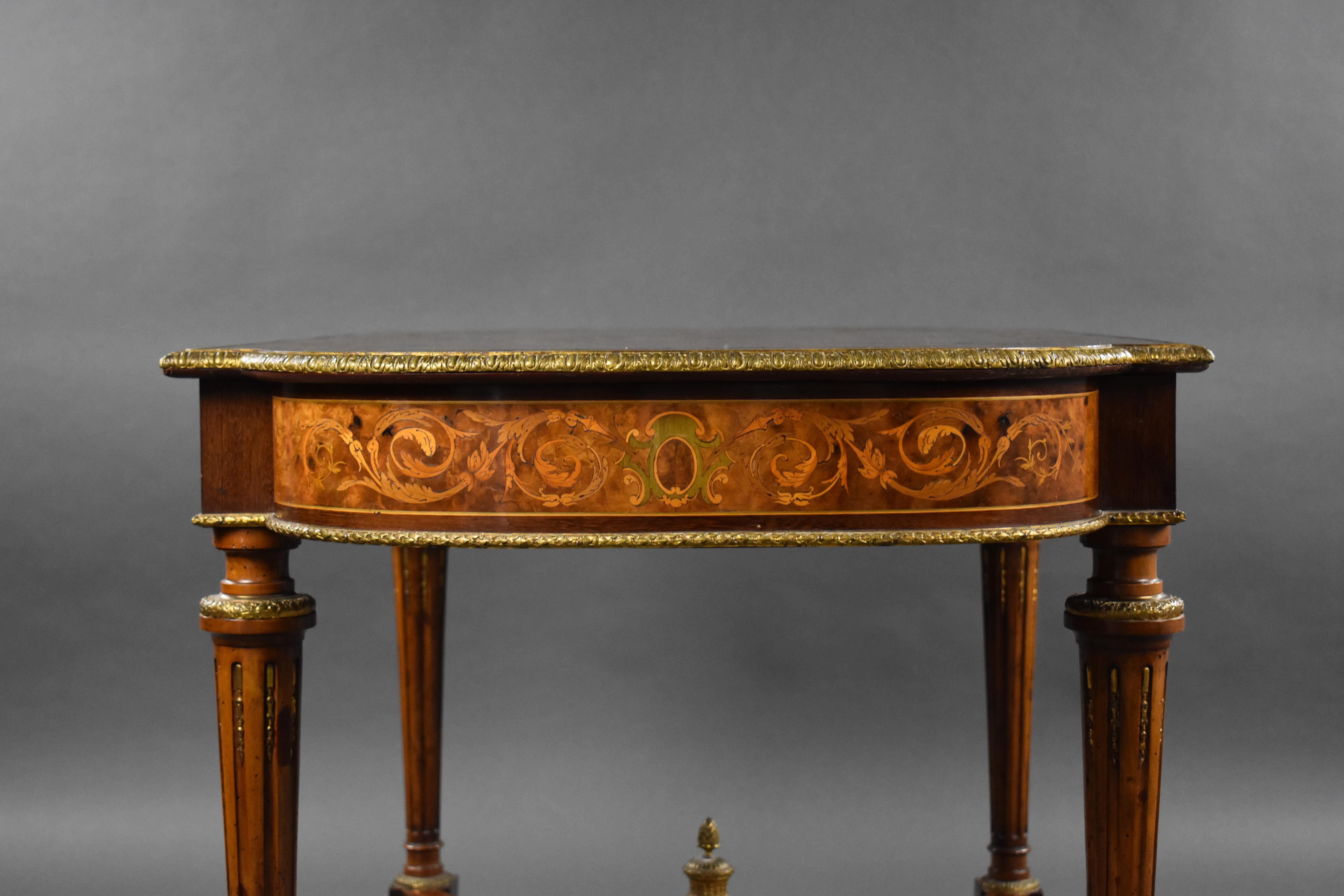 19th Century French Napoleon III Marquetry Centre Table For Sale 7