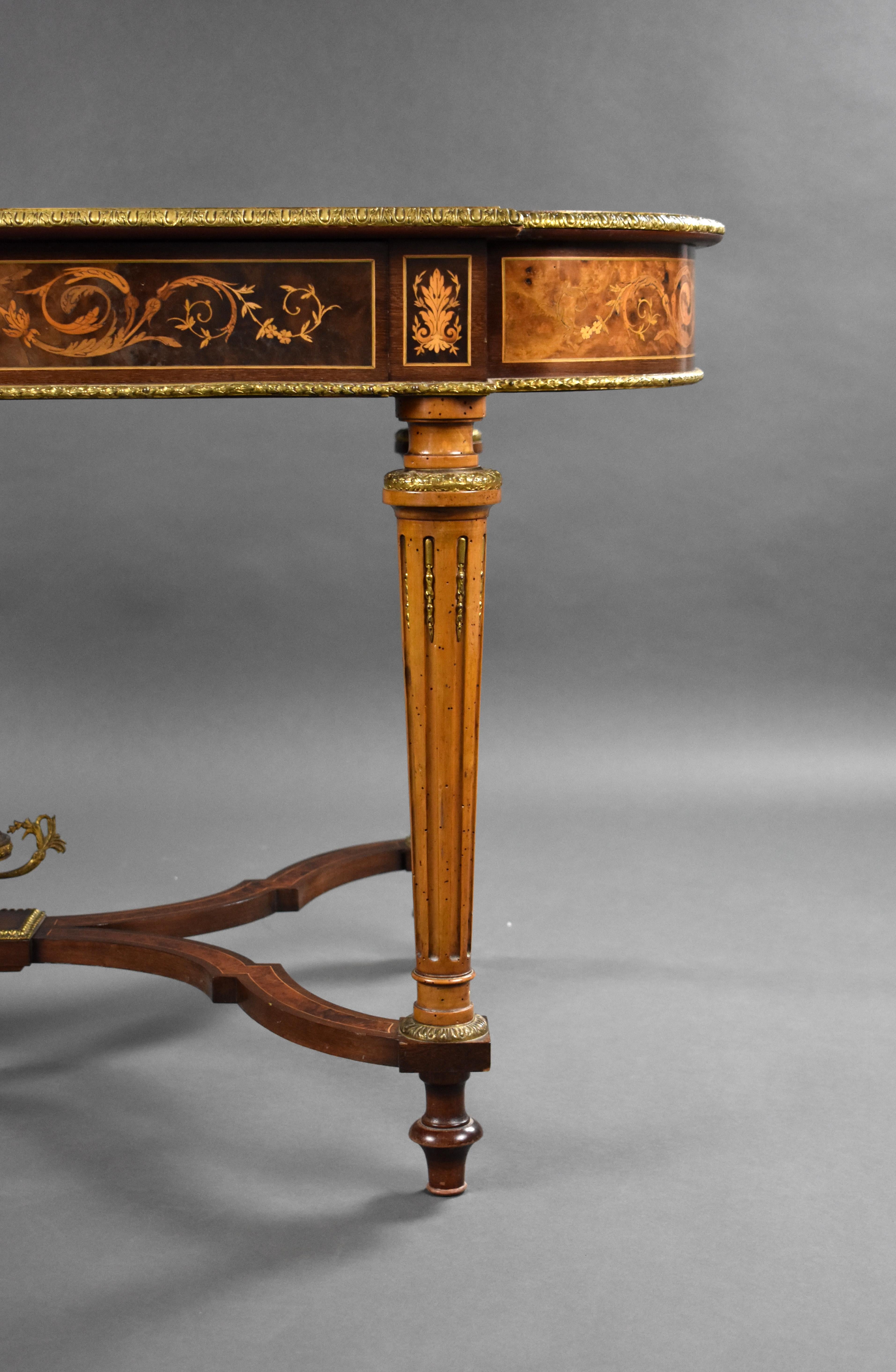 19th Century French Napoleon III Marquetry Centre Table For Sale 10