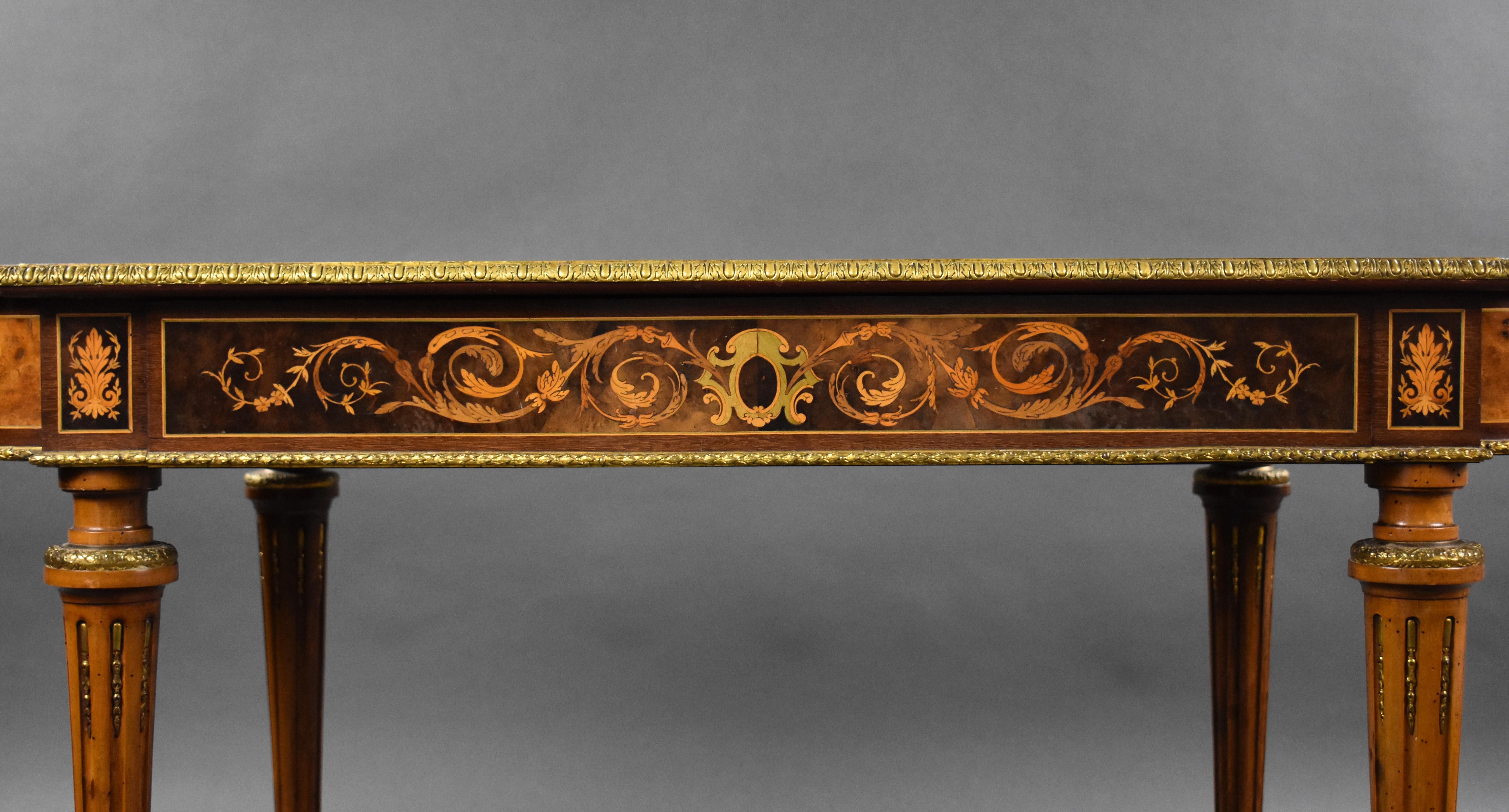 19th Century French Napoleon III Marquetry Centre Table For Sale 11